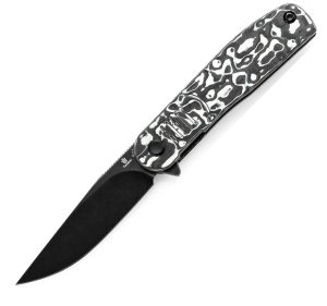 Tenable Einar Linerlock White CF Folding Knife Nitro V