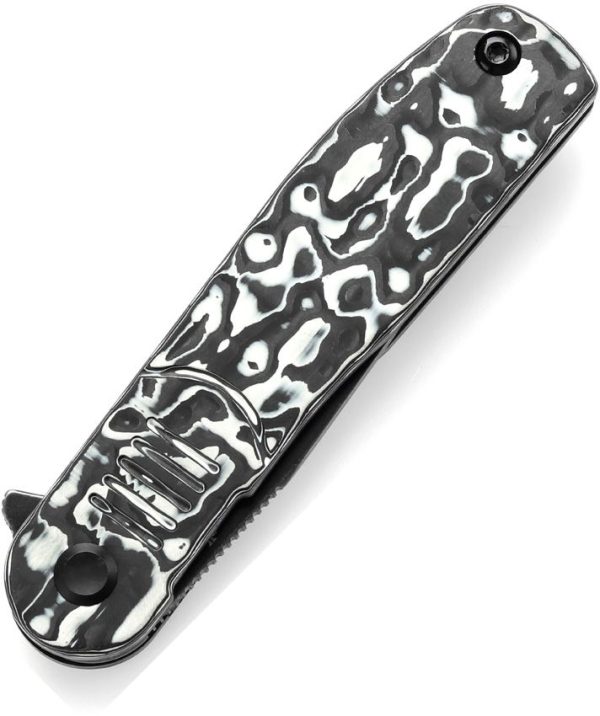 Tenable Einar Linerlock White CF Folding Knife Nitro V
