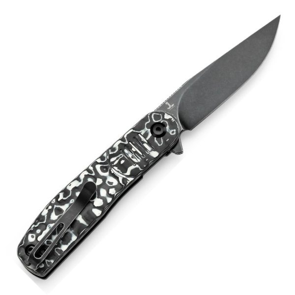 Tenable Einar Linerlock White CF Folding Knife Nitro V