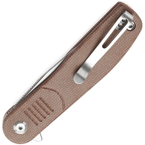 Tenable Einar Linerlock Brown Canvas Folding Knife Nitro V