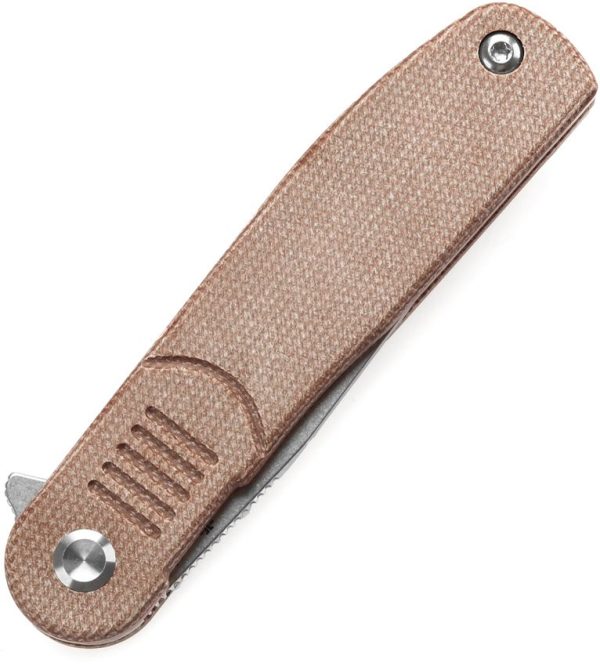 Tenable Einar Linerlock Brown Canvas Folding Knife Nitro V