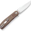 Tenable Einar Linerlock Brown Canvas Folding Knife Nitro V