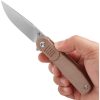 Tenable Einar Linerlock Brown Canvas Folding Knife Nitro V