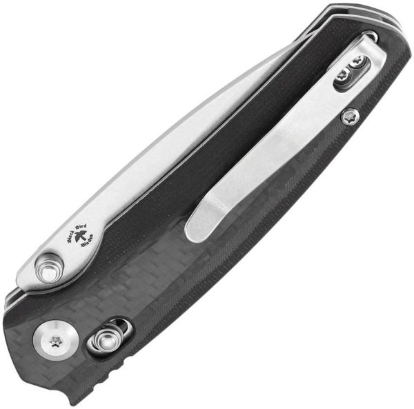 Tenable Raven Crossbar Lock Twill CF Folding Knife 14C28N Sandvik