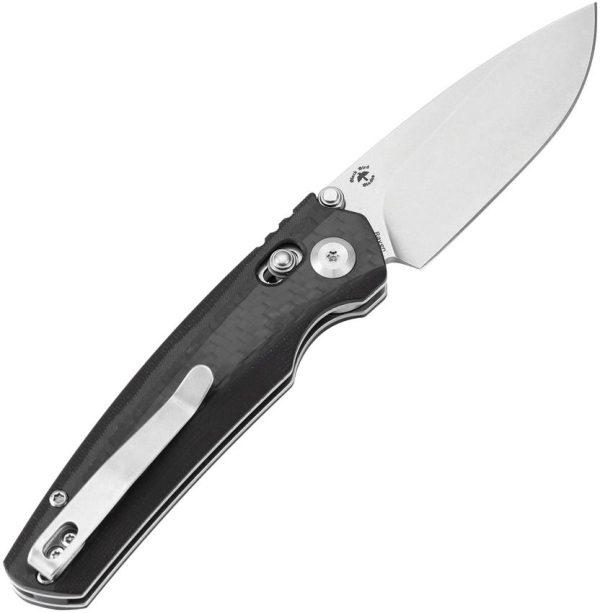 Tenable Raven Crossbar Lock Twill CF Folding Knife 14C28N Sandvik