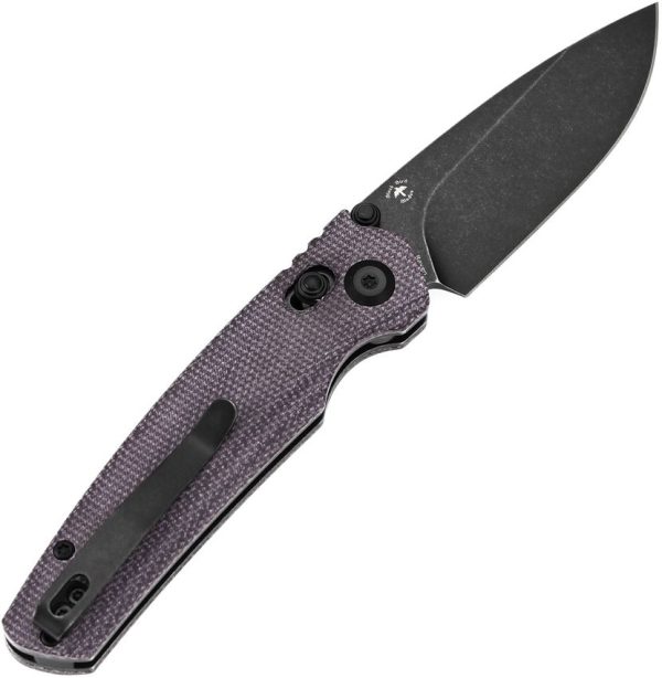 Tenable Raven Crossbar Lock Purple Micarta Folding Knife