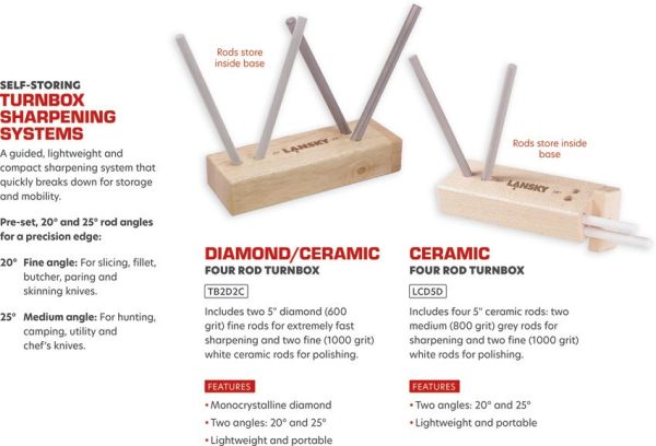 Lansky Diam. Ceramic Turn Box Knife Sharpener 20° 25° Angle