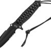 TB Outdoor Survival Fixed Blade Black 4.5" MOX Steel Knife