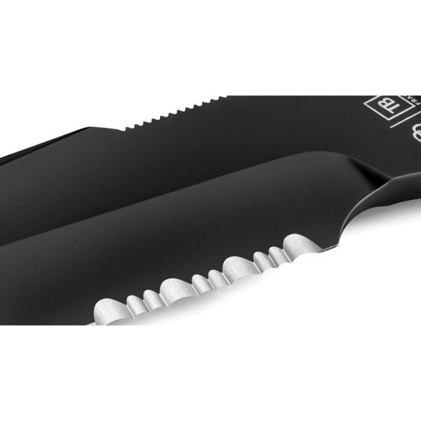 TB Outdoor Survival Fixed Blade Black 4.5" MOX Steel Knife