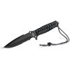 TB Outdoor Survival Fixed Blade Black 4.5" MOX Steel Knife