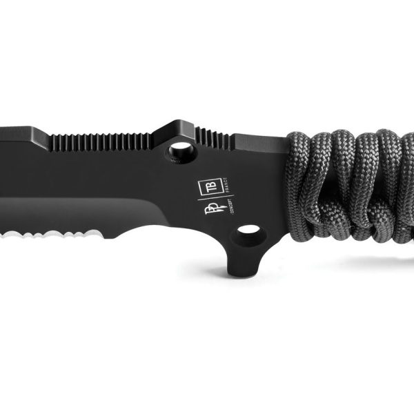 TB Outdoor Survival Fixed Blade Black 4.5" MOX Steel Knife