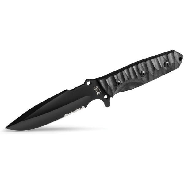TB Outdoor Survival Fixed Blade Black 4.5" MOX Steel Knife