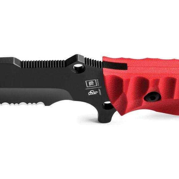 TB Outdoor Survival Fixed Blade Red 4.5" MOX Steel Knife