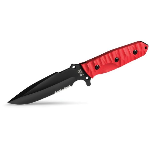 TB Outdoor Survival Fixed Blade Red 4.5" MOX Steel Knife