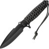 TB Outdoor Survival Fixed Blade Black MOX Steel Knife Kydex Sheath