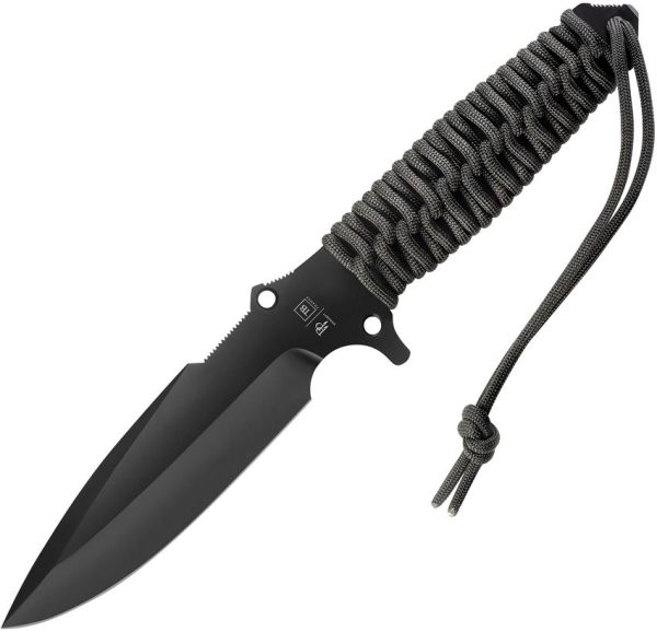 TB Outdoor Survival Fixed Blade Black MOX Steel Knife Kydex Sheath