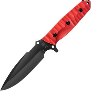 TBO036.jpg TB Outdoor Survival Fixed Blade Red G10 4.5" Black Steel Knife
