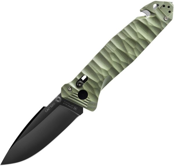 TB Outdoor C.A.C. S200 Axis Lock Green Folding Knife Nitrox