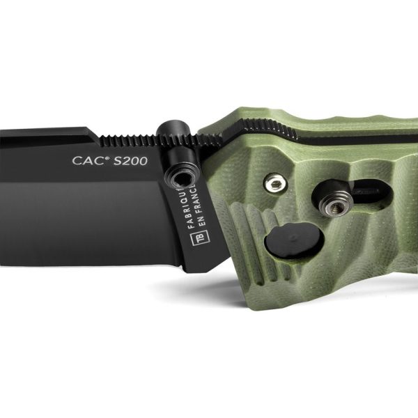 TB Outdoor C.A.C. S200 Axis Lock Green Folding Knife Nitrox