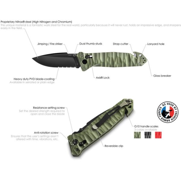 TB Outdoor C.A.C. S200 Axis Lock Folding Knife Red Handle