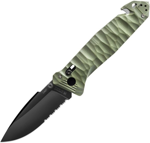 TB Outdoor C.A.C. S200 Axis Lock Folding Knife Green Handle