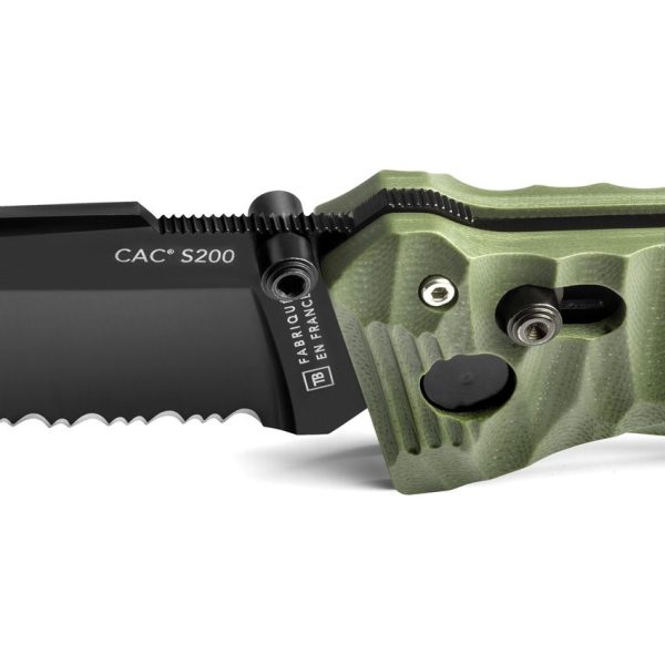 TB Outdoor C.A.C. S200 Axis Lock Folding Knife Green Handle