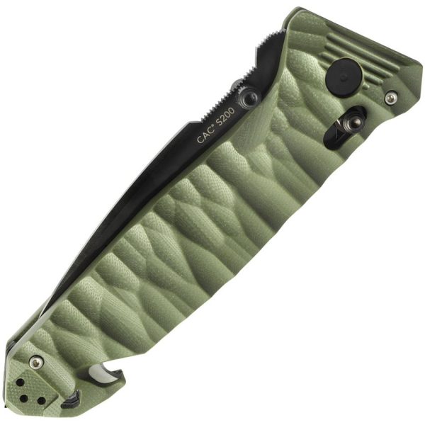 TB Outdoor C.A.C. S200 Axis Lock Folding Knife Green Handle