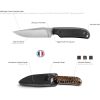 TB Outdoor Commandeur Fixed Blade Knife Ziricote Wood Handle