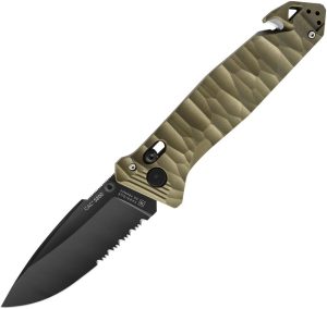 TB Outdoor C.A.C. S200 Axis Lock Green Folding Knife Nitrox Steel