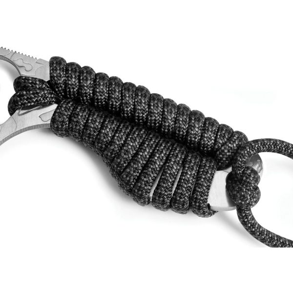 TB Outdoor S-Neck French Army Fixed Blade Knife Tanto 3" Black