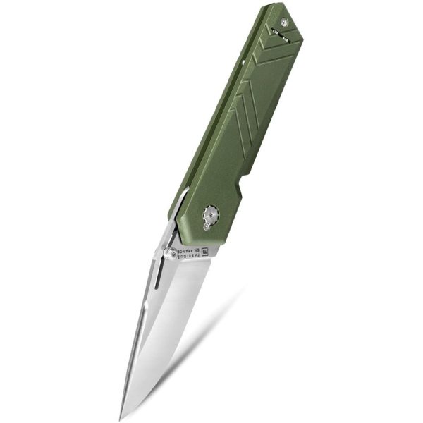 TB Outdoor Unboxer EDC Folder 3" Nitrox Steel Green Folding Knife