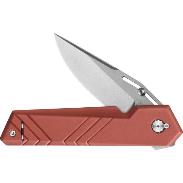 TB Outdoor Unboxer EDC Folding Knife 3" Nitrox Steel Red Handle