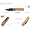 TB Outdoor Unboxer EDC Folding Knife 3" Black Nitrox Steel Coyote Tan