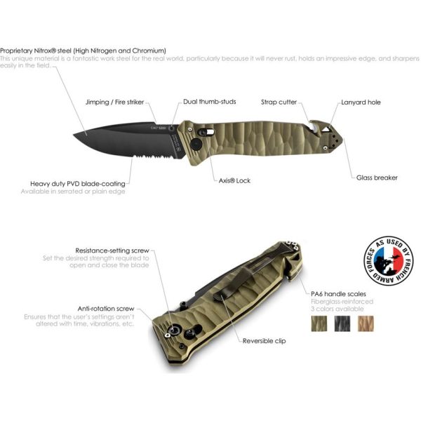 TB Outdoor C.A.C. S200 Axis Lock Folding Knife Nitrox Steel