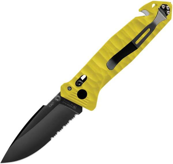 TBO112.jpg TB Outdoor C.A.C. Utility Axis Lock Folding Knife Yellow 3.38"