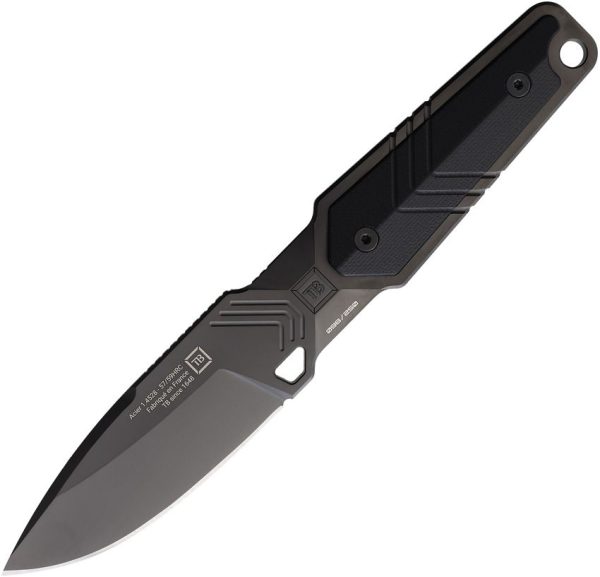 TB Outdoor Impact 127 PVD Black Fixed Blade Knife 1.4528 Steel