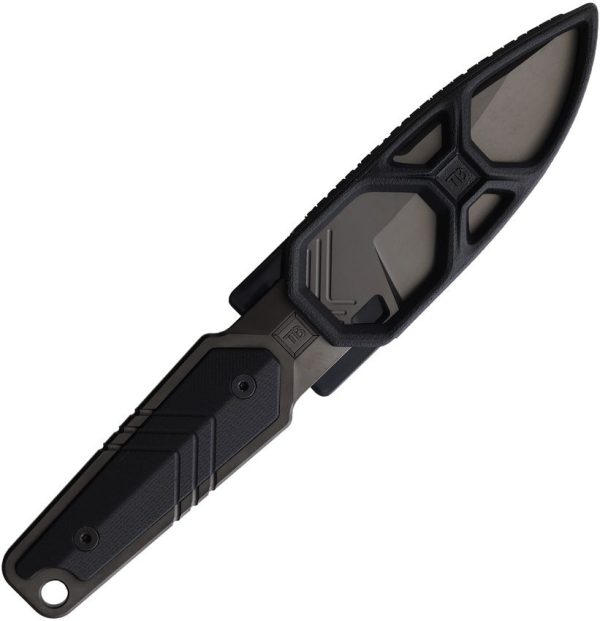 TB Outdoor Impact 127 PVD Black Fixed Blade Knife 1.4528 Steel
