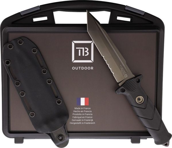 TB Outdoor Vengeur Survival Fixed Blade Knife Black Tanto