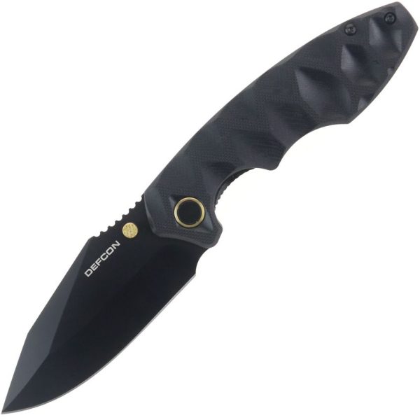 Defcon Linerlock Black/Gold Folding Knife 14C28N Sandvik Steel