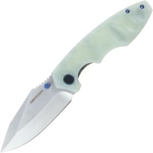 Defcon Linerlock Jade Folding Knife 14C28N Stainless Steel
