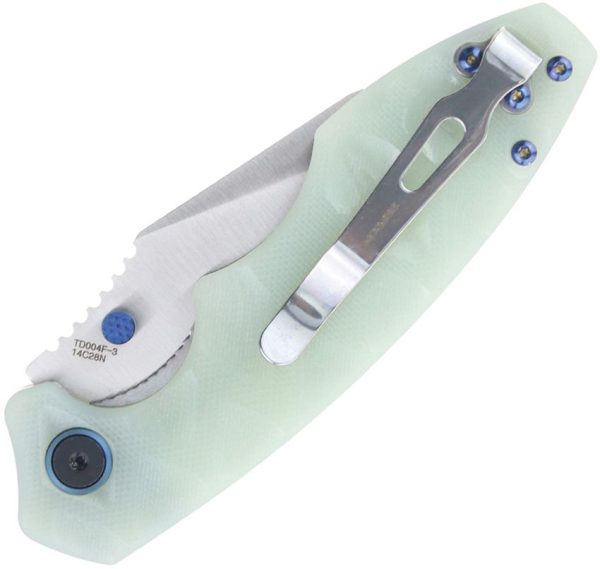 Defcon Linerlock Jade Folding Knife 14C28N Stainless Steel