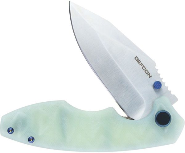Defcon Linerlock Jade Folding Knife 14C28N Stainless Steel
