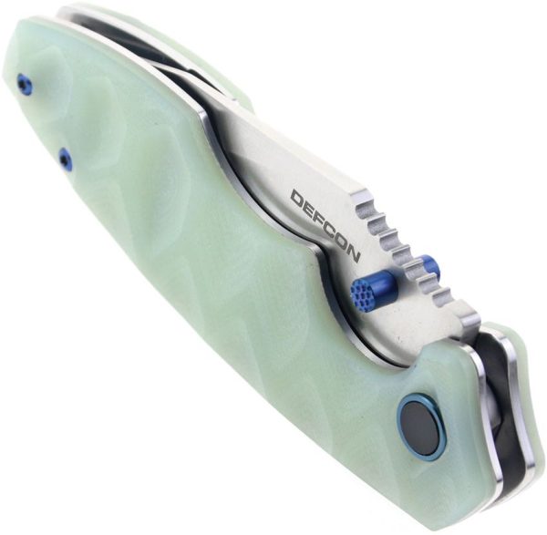 Defcon Linerlock Jade Folding Knife 14C28N Stainless Steel