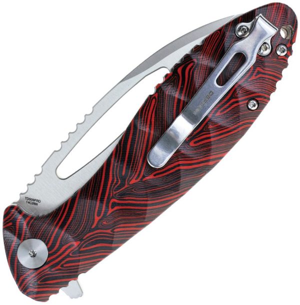 Defcon Tactical Linerlock Red 14C28N Stainless Folding Knife