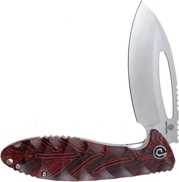 Defcon Tactical Linerlock Red 14C28N Stainless Folding Knife