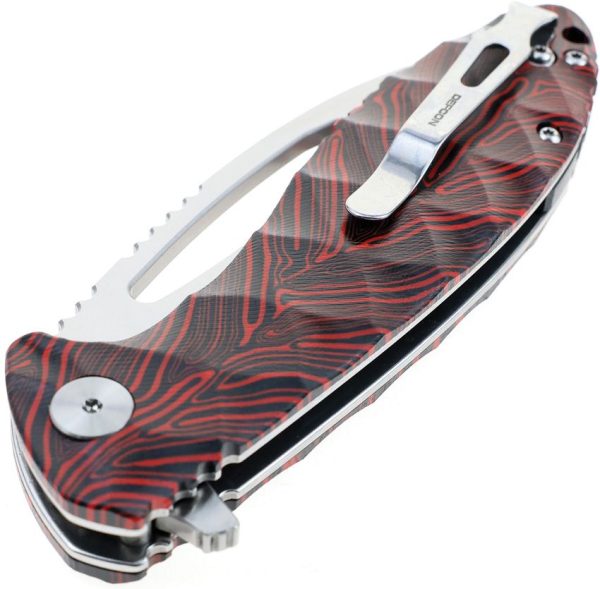 Defcon Tactical Linerlock Red 14C28N Stainless Folding Knife