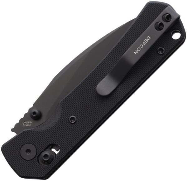 Defcon Ultra Lite Axis Lock Folding Knife 14C28N Black G10