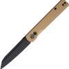 Defcon Operator Button Lock Tan Folding Knife 14C28N Blade