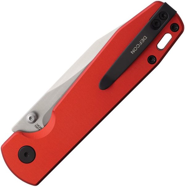 Defcon Tier 1 Button Lock Red Aluminum Folding Knife