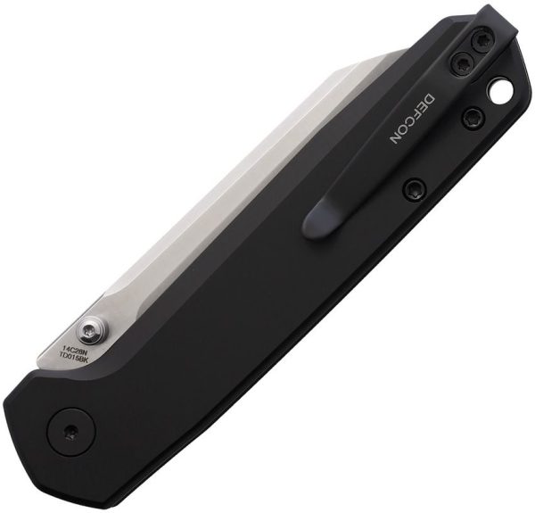 Defcon Tier 2 Button Lock Folding Knife 14C28N Sheepsfoot Black